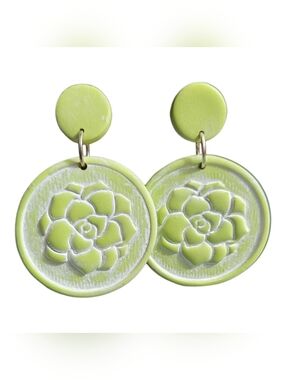 Boho Succulent Earrings, Summer Botanical Earrings, Handcrafted